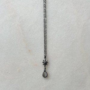 Ecclesia Fallen Star Small Gemstone Necklace - Grey Moonstone